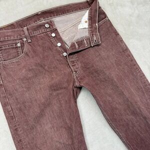 Vintage Levi's 501 XX Jeans Mens 36x34 Red Straight Leg Button Fly Preppy Y2K